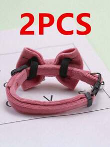 1pc Adjustable Fashion Pet Collar With Bell And Bow Tie - Suitable For Cats And Small Dogs - Multicolor - View 14