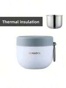 1pc Overnight Oats Container With Lid And Reusable Plastic Spoon, Portable Stainless Steel Yogurt Breakfast Cup, Cereal, Milk And Fruit Salad Storage Container - Multicolor - View 10