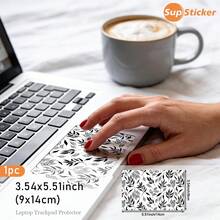 1张清新花卉图案贴纸，笔记本电脑触控板贴纸，PVC材质，自粘，可移除，防尘，防刮，不留残胶，用于笔记本电脑触控板装饰、保护和个性化定制，尺寸：3.54x5.51英寸 - 彩色 - 查看 11