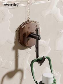 choxila 1/2/4 piezas Ganchos de pared de madera sencillos, ganchos adhesivos multifuncionales, impermeables y duraderos, con fuerte succión, adecuados para colgar toallas, ropa, bolas de baño - opción ideal para la sala de estar, la cocina, el baño - Gancho - Ver 2