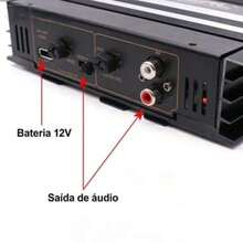 Sistema de áudio automotivo de alta potência de 3800 W com dois canais - Preto - Visão 5