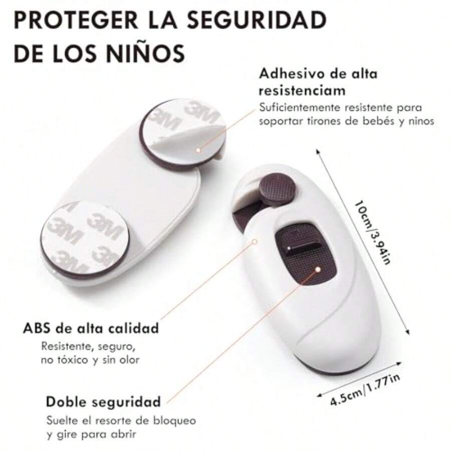 XISH Candado para Refrigerador 5 Piezas de Seguros para Puertas y Cajones Niños Cerradura de  con Adhesivo Cierres de  para Refrigerador para Gabinetes Refrigeradores Hornos - como en la foto - Ver 1