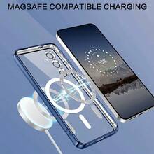 适用于三星 Galaxy A06 A16 A26 A36 A56 S25 Ultra S24 Ultra S25 FE 的磁吸透明手机壳，内置摄像头镜头保护膜，采用奢华电镀软 TPU 材质，透明防震超薄保护套，也适用于 17、16、15、14、13、12、11 系列以及 17 Pro Max，圣诞礼物之选，国际版，非国内版。 - 深藍 - 查看 3