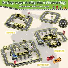 27/40/52 Pcs Magnetic Building Tiles Road Set, Yellow Traffic System, Children's Road Building Educational Toy, Suitable For 3+ Years Old, Great Birthday Gift - Multicolor - View 4