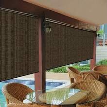 1pc Outdoor Home Garden Privacy Net, Breathable Windproof Sun Shade Mesh, Brown - Multicolor - View 3