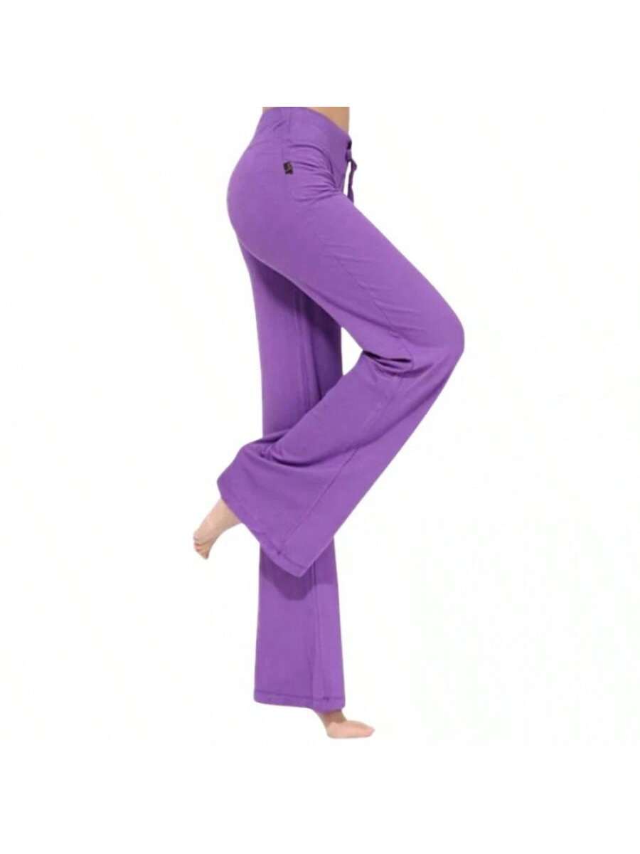 Pantalones Acampanados de Mujer Estilo Yoga Cómodos y Casuales Morado