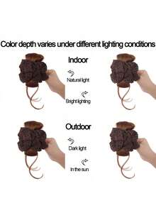 1件套懒人豹纹发髻假发，一体式凌乱发髻夹式接发