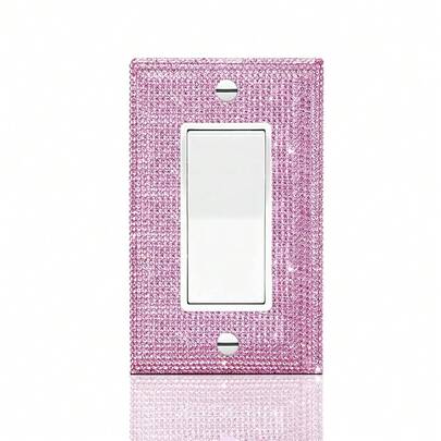 Gaocai Silver Shiny Pink Rhinestones Wall Plates Light Switch Cover Plate Decorative Wall Plate Rhinestone Bling Light Switch Cover 1 Gang,StandardSize,SilverShinySilverGreyCrystalRhinestones21