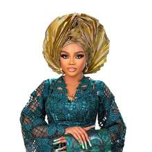 African Gele Head Wrap For Women Nigerian Headwear,Auto Gele Nigerian Headwear,Turbans For Women Weddings Parties Event - Nhiều màu - Xem 14