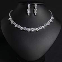 Bộ 3 món, Màu vàng/bạc/xanh lá/nhiều màu, Thời trang/Sang trọng, Trang sức nữ, Dây chuyền nữ, Phụ kiện nữ, Bộ trang sức nữ, Dây chuyền kim cương, Đính đá Cubic Zirconia, Hoa tai, Dây chuyền, Dây chuyền đá Cubic Zirconia, Thích hợp cho Nữ/Cô dâu/Phù dâu, Trang phục cưới/tiệc/dự tiệc, Trang sức thời trang nữ, Bộ trang sức nữ, Bộ phụ kiện, Quà tặng - Bộ trang sức - Xem 4
