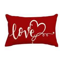 1 chiếc vỏ gối trang trí chủ đề Ngày Valentine, vỏ gối tựa lưng màu đỏ lãng mạn in khẩu hiệu dành cho cặp đôi, trang trí đám cưới, vỏ gối in một mặt bằng polyester kiểu dáng hiện đại, quà tặng kỷ niệm cho cặp đôi, trang trí phòng ngủ, phòng khách, ghế sofa, giường. - Đỏ - Xem 15