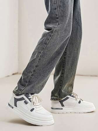 Högkvalitativa herrskor i läder, moderiktiga, bekväma, slitstarka, unik gatustil, minimalistiska klassiska, lämpliga för daglig pendling, mjuk sula, sneakers för tonåringar och unga vuxna