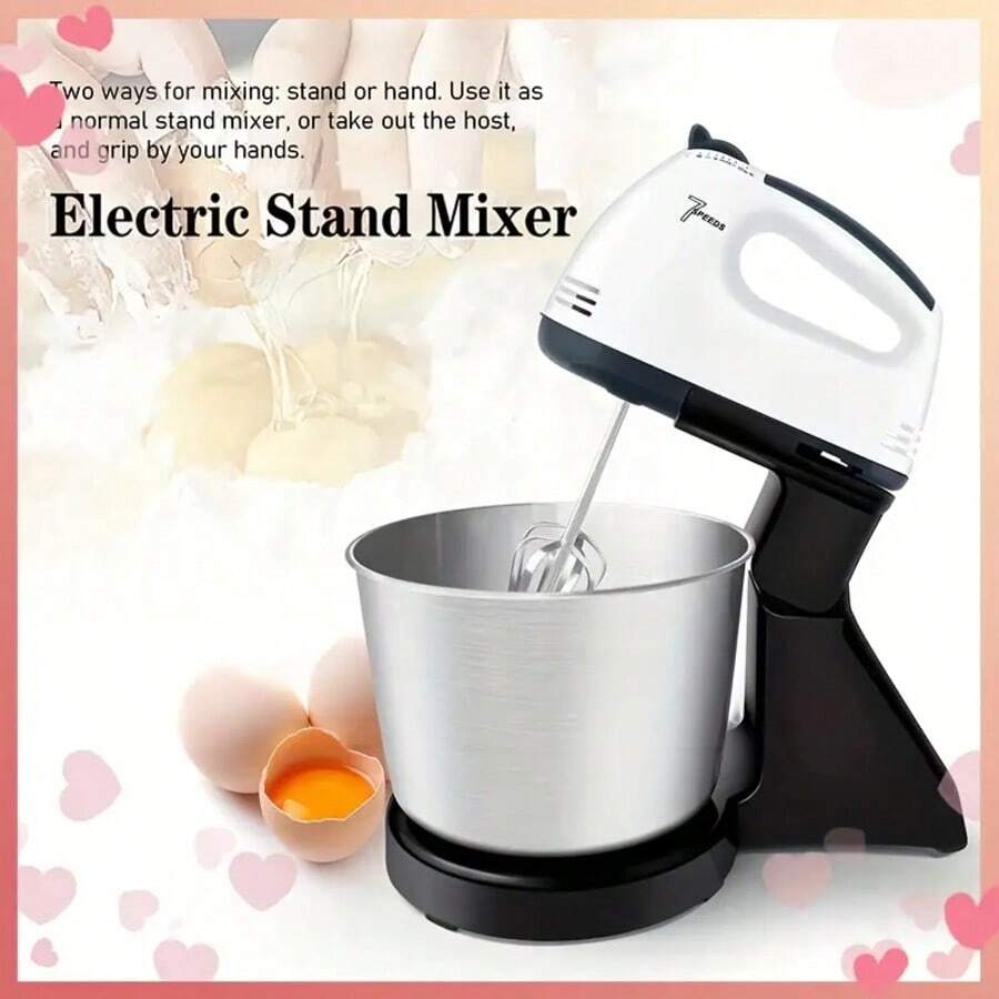 ISRBV Electric Stand Mixer, Classic Stand And Hand Mixer Adjustable Stainless Steel Egg Beater Cream Mixer For Frosting, Meringues, Dough, Eggs, Batter - 查看 1