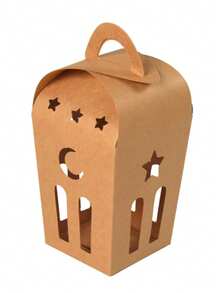 10pcs Ramadan Star Crescent Gift Boxes - Kraft Paper With Handles For Eid Mubarak Weddings Birthdays