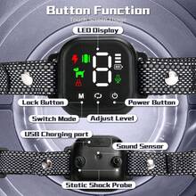 狗狗防吠项圈，可充电式防吠训练项圈，8档可调节灵敏度和强度蜂鸣震动，适用于小型、中型和大型犬 - 黑與白 - 查看 11