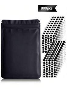 1200 miếng dán hình ngôi sao màu đen, cần thiết cho chụp ảnh và vẽ mặt, thích hợp cho các bữa tiệc, tụ họp và hoạt động giải trí, quà tặng, du lịch, đồ dùng giá rẻ, vật dụng cần thiết khi đi du lịch. - màu đen - Xem 12