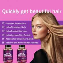 24-In-1 Advanced Hair Growth Vitamins | Biotin 10,000mcg, Collagen, Patented OptiMSM, GoMCT, Saw Palmetto | Naturally Regrow Stronger & Healthier Hair, Skin And Nails | Stops Hair Loss | 60 Day Supply - 2瓶 - 查看 3