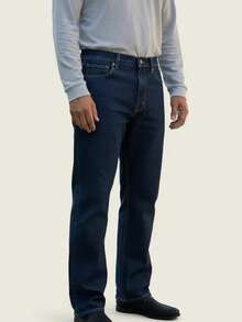 Pantalon Mezclilla Para Hombre Recto - Azul - Ver 1