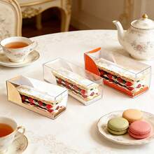 10 Pack White/Orange/Brown Cardboard Gift Boxes With Window Lids - Small Rectangle Paper Boxes, Pre-Cut Slot For Jewelry, Trinket & Accessory Packaging (Easy Assembly, Bulk Pack For Retail, Parties, Weddings) - Multicolor - View 7