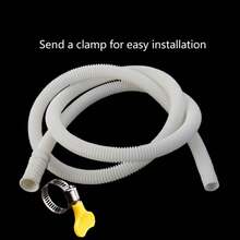 Universal Air Conditioner Drain Pipe, Washing Machine Water Inlet Hose, Comes With 1 Clamp, Can Be Extended, Easy Installation - White - View 3