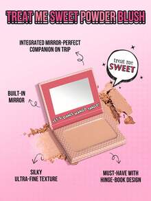 Misslyn Treat Me Blush Powder, Silky Smooth Texture, Matte Or Shimmer Finish Options, Brightens Complexion, Built-In Mirror, Creates Natural Matte Glow, Long-Lasting Color, Lightweight & Blendable, Ideal For Party, Beach, Travel, Vacation, Camping, Outdoor Activities, A Great New Year Gift For Fashionable Girls - 42 LOVE YOU PEACH AND EVERY DAY! - 查看 3