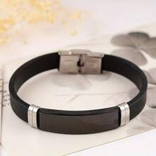 New Stainless Steel Bracelet, Classic Sports Bracelet, Couples Style, Men's Silicone Bracelet - Silicone Bracelet - View 5