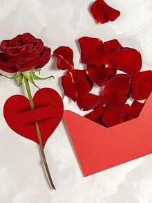 10 Stücke rote Herz Besteckhalter aus Vliesstoff, herzförmige Messer- und Gabelabdeckungen, geeignet für Hochzeiten, Valentinstag-Partys, romantische Tischdekorationen