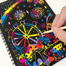 彩虹刮画笔记本 - DIY创意绘画本，适用于艺术和手工项目 | 彩色刮纸，满足爱好和创意表达需求 | 可重复使用的艺术用品，适合居家和休闲使用