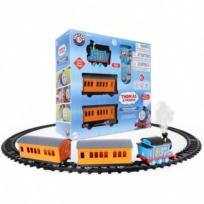 Friends - Juego de Tren de Juguete con Control Remoto, Locomotora, vagones de Tren y Pista con Sonidos autnticos de Tren, Luces y Efectos de Humo de de Agua para nios