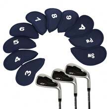 10pcs Golf Club Head Covers, Multi-Style Iron Club Leather Headcovers, High Quality Golf Club Head Protector Caps/Golf Club Covers/Iron Club Headcovers - Multicolor - View 4