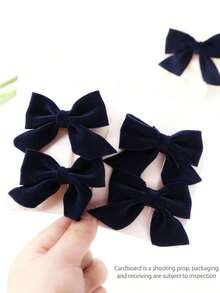 1/5件套天鹅绒蝴蝶结发夹，优雅发饰，适合日常佩戴，圣诞节、情人节等场合，女士蝴蝶结发饰，冬季派对发带，爪夹，发夹，发卡