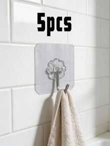 30pcs Durable Stainless Steel Clear Hooks - Waterproof, Multipurpose, Suitable For Kitchen, Bathroom, Door And Wall - Easy Installation, Space Saving Key Hooks - Multicolor - View 15