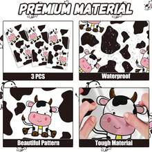 1pc Disposable Tablecloth With Cow Farm Animal Theme, Black & White Cow Print Pattern, Suitable For Young People's Birthday, Party And Picnic, Black/White Plastic Rectangle Cover - Multicolor - View 7