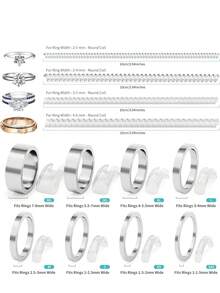 Ajustador de anillo de resina, almohadillas invisibles para ajustar el tamaño del anillo, adecuado para anillos sueltos, se ajusta a todos los tamaños de dedos. Ajustador de tamaño de anillo invisible, se ajusta a anillos sueltos - Múltiples tamaños de dedos disponibles, cómodo y protector. Apretador claro ajustable, herramienta de ajuste de tamaño, protector de joyería, se ajusta a anillos sueltos. Ajustador de anillo se ajusta a cualquier anillo, múltiples tamaños disponibles. Ajustador de anillo para mujer. - Multicolor - Ver 6
