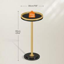 Small Round Side Table Drink Table Coffee Martini Table With Pedestal Accent For Small Spaces In Living Room Bedroom Sofa Couch Black And Gold DB168BZ01 - BlackGold - View 3