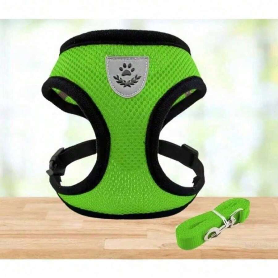Chest Harness/Collar For Dogs And Cats With Leash For Small And Medium-Sized Pets, Comfortable Vest. - 薄荷綠 - 查看 1