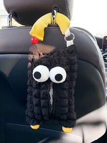 1个创意可爱怪兽汽车纸巾盒，汽车悬挂式纸巾袋，汽车纸巾架，收纳盒，汽车垃圾桶 - 彩色 - 查看 21