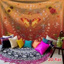 1 tấm thảm trang trí hình vuông in họa tiết bướm, chất liệu polyester hiện đại, thích hợp cho phòng khách và phòng ngủ. - Nhiều màu - Xem 1