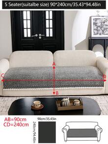 1pc Luxury Chenille Sofa Cushion Cover, Modern Minimalist Fashion Dust-Proof Anti-Slip Sofa Seat Pad, Washable, Suitable For Bedroom, Office, Living Room Combination, L-Shaped Sofa And 1/2/3/4 Seat Sofa, All Season - Dark Grey - View 17