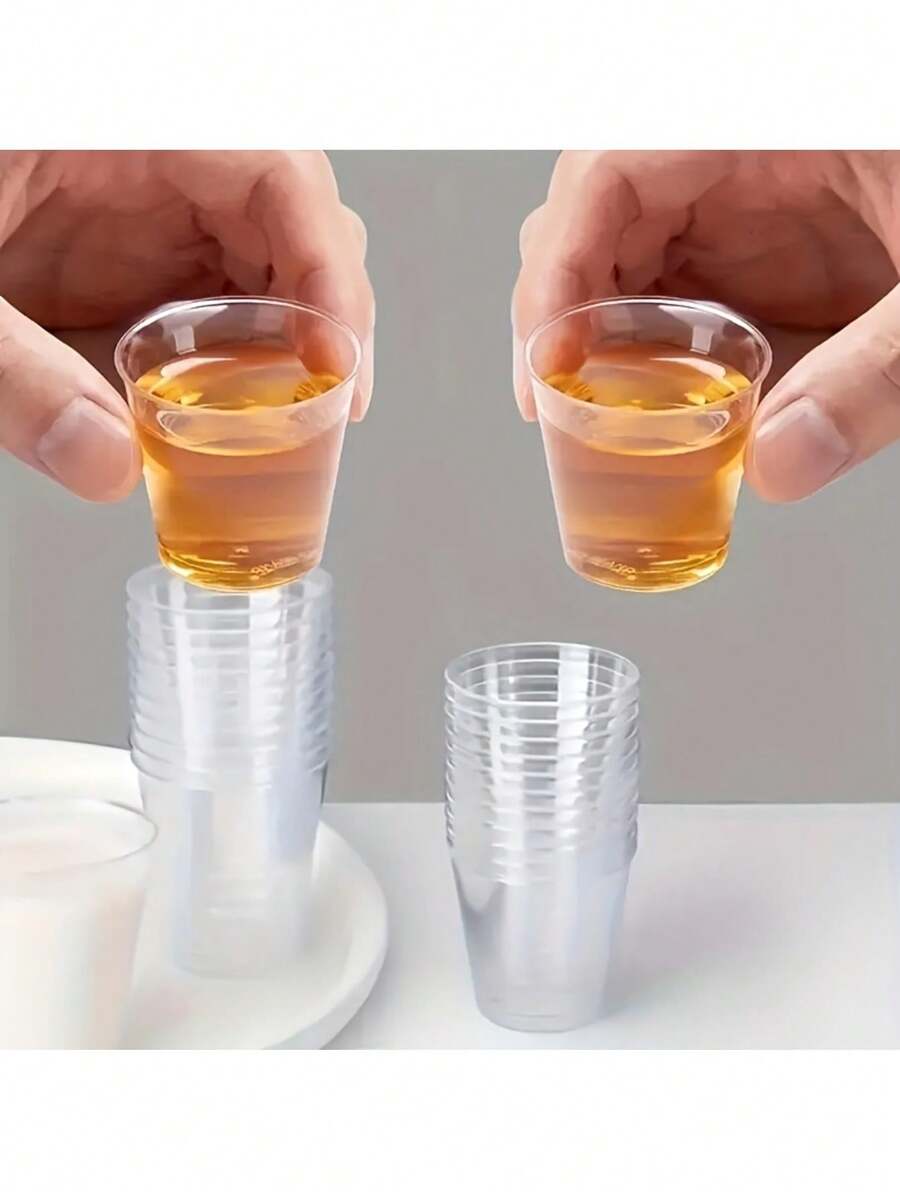 50 PCS 1.7oz/50ml Clear Plastic Wine Glasses - Reusable Cups For Parties, Gatherings & Tastings - 透明色 - 查看 1