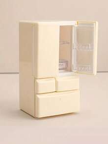 1pc 1:12 Scale Mini Double Door Refrigerator Dollhouse Miniature Kitchen Toy Set, Realistic Fridge Decor Toy, Creative Doll Accessory, Suitable For Girls Miniature Scene, Perfect New Year Gift