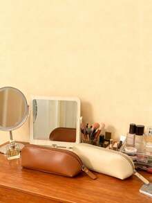 文具袋，黑色简约设计，大容量铅笔/钢笔袋，男女通用 - 彩色 - 查看 11