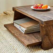 kangten Gdrasuya10 Folding Altar Table Meditation Table, Small Floor Ta Ble For Spiritual 2-Tier Japanese Shelf Vintage Puja Tab-Le Zen Style Storage Shelf Wooden Coffee Ta-Ble For Displaying Jars Books A Nice Gift - 20英寸 - 查看 5