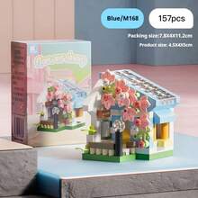 Micro Particle Flower Shop Street Scene Building Blocks Children's Educational Toy Garden Decor Birthday Gift Educational Cute Cartoon DIY Fun - Multicolor - View 12