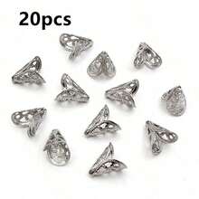 20个不锈钢珠帽，花形隔珠端帽，DIY珠宝制作配件，适用于项链、手链等饰品。