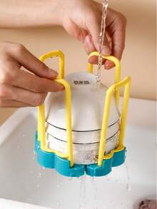 Rotating Extendable Bowl Rack, Kitchen Organizer Plastic Draining Rack, Countertop Small Bowl & Dish Storage Rack - Multicolor - View 4