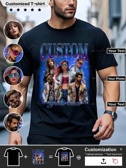 Spersonalizowane koszulki, męskie koszulki sportowe, oddychające, wygodne i codzienne, stylowe, modne, prezenty na urodziny, wakacje/święta, dodaj tekst i zaprojektuj własne spersonalizowane koszulki z nadrukiem, koszulki na zamówienie.