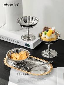 choxila 1个不锈钢莲花形甜点杯，可作零食糖果沙拉碗、烛台、首饰托盘、餐盘 | 适用于家庭、餐厅、宴会、婚礼、斋月、宰牲节等场合 - Cup - 查看 5