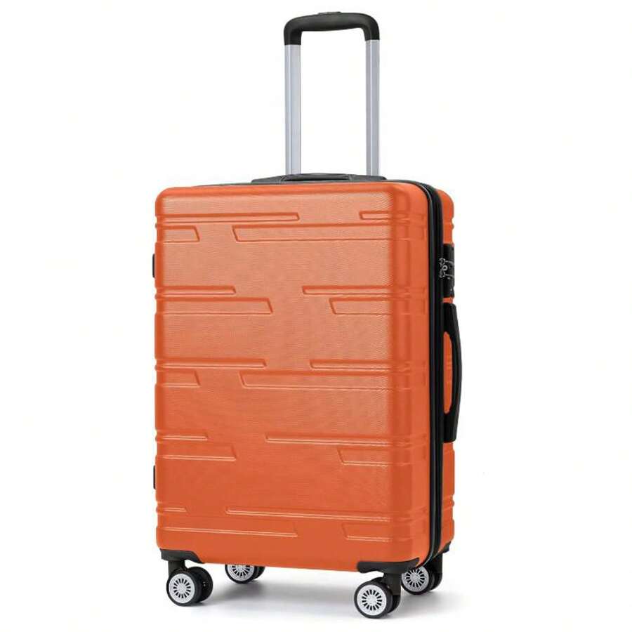 24英寸可扩展硬壳登机箱，带万向轮，硬壳登机箱带TSA海关锁，轻便硬壳行李箱，24英寸硬壳登机箱带万向轮，可扩展轻便行李箱带TSA海关锁，耐用硬壳登机箱，行李箱，拉杆箱，万向轮行李箱，旅行行李，旅行箱，行李箱，带轮登机箱，男士旅行必备，女士旅行必备，度假旅行，商务旅行，大容量旅行必备，旅行配件，旅行收纳整理，旅行用品 - 橘色 - 查看 1