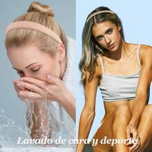 Diademas para Mujer, Piezas Diferentes Bandas para el Cabello con Accesorios de Moda, Marrn Anudado Slido, Perlas, Trenzadas - Caqui - Ver 4